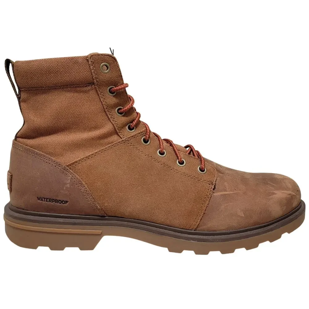 Sorel Men Carson Six Waterproof Combat Boots Size US 12 Velvet Tan Brown Leather